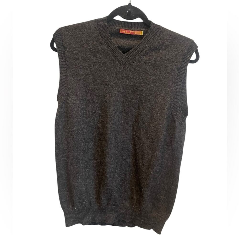 KUNA Pullover Vest Gray 100% Baby alpaca Woman’s  Sweater Size M